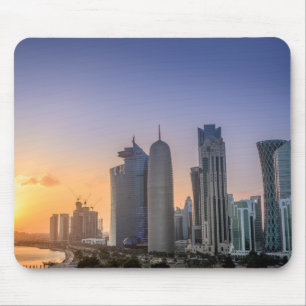 Sunset over the city of Doha, Qatar Mouse Pad