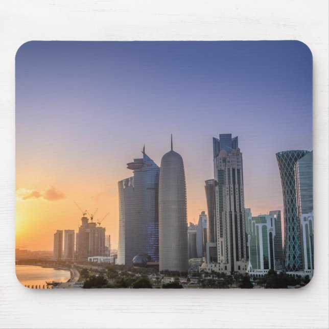 Sunset over the city of Doha, Qatar Mouse Pad (Front)