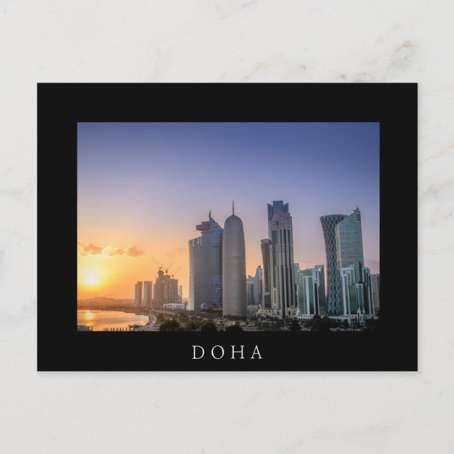 Sunset over the city of Doha, Qatar Postcard (Front)