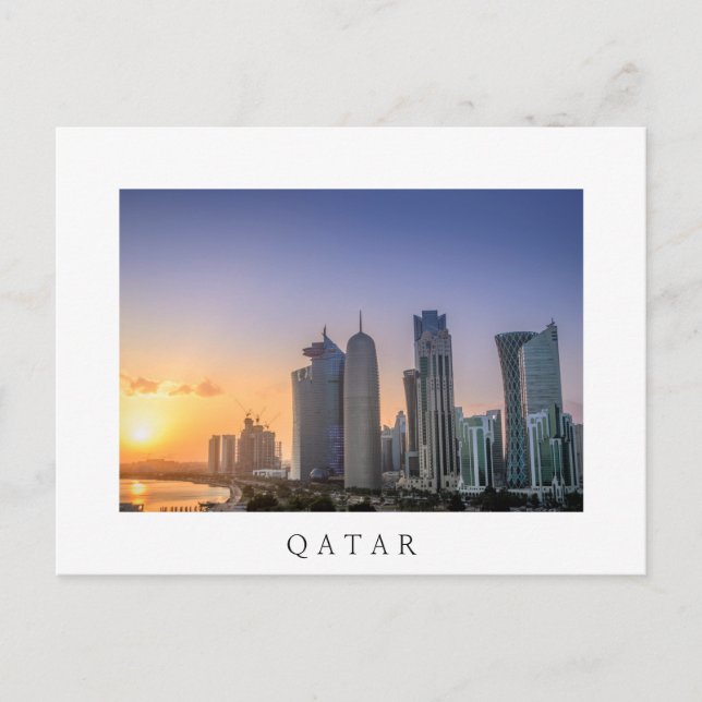 Sunset over the city of Doha, Qatar Postcard (Front)