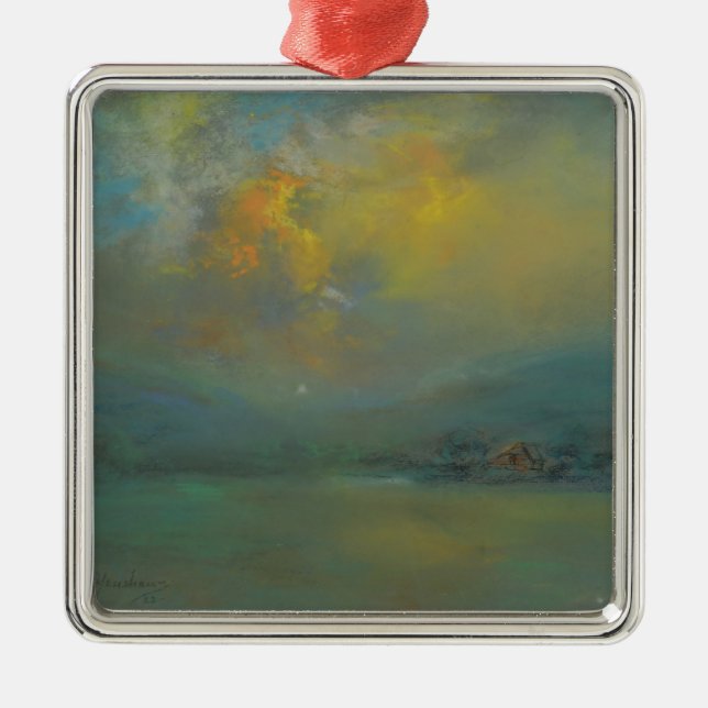 Sunset Over the Hills (by Glenn Cooper Henshaw) Metal Ornament (Front)