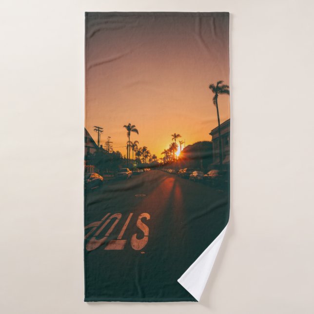 Sunset over the horizon bath towel (Bath Towel)