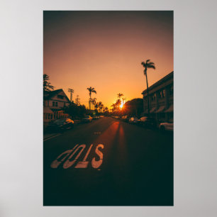 Sunset over the horizon poster