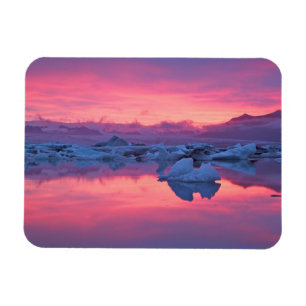 Sunset Over the Jokulsarlon Glacier Lagoon Magnet