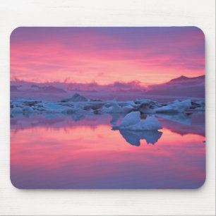 Sunset Over the Jokulsarlon Glacier Lagoon Mouse Pad