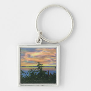 Sunset over the Lake, Adirondack Mts in Key Ring