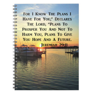 SUNSET OVER THE LAKE JEREMIAH 29:11 SCRIPTURE NOTEBOOK