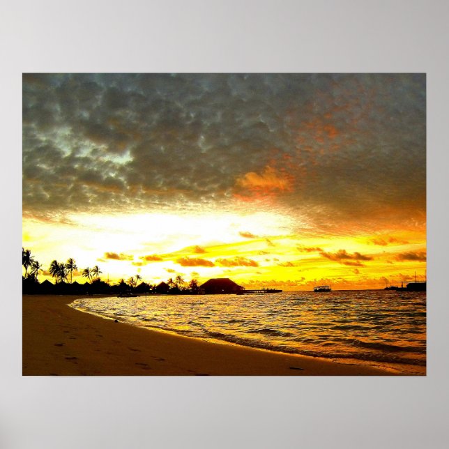 Sunset Over the Maldives Poster (Front)