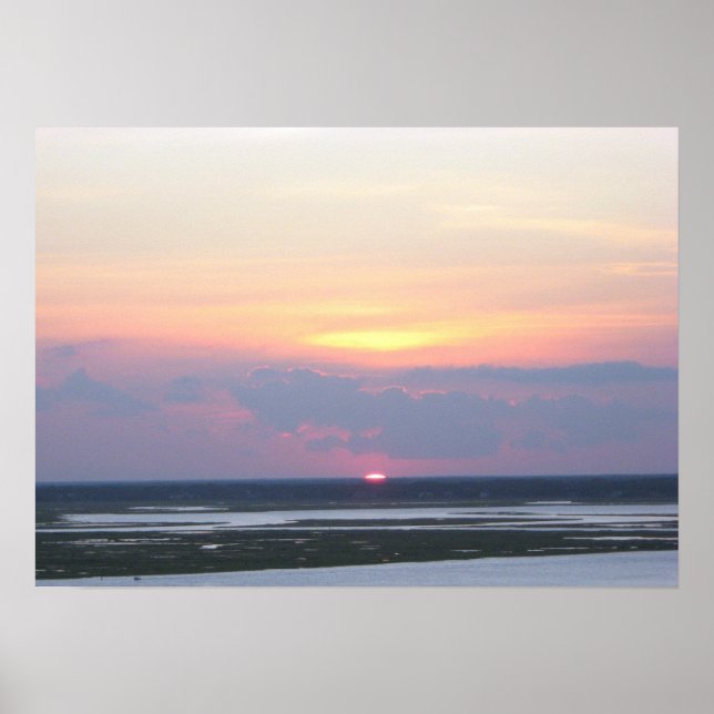 Sunset Over the Margate NJ bay Poster (Front)