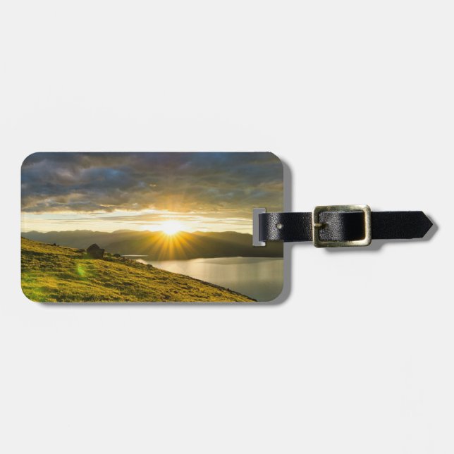 Sunset Over The Mountains Luggage Tag (Front Horizontal)