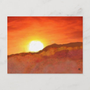 Sunset Over the Mountains,  Postcard