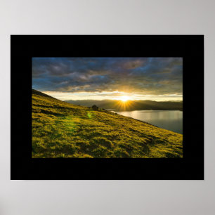 Sunset Over the Mountains Poster