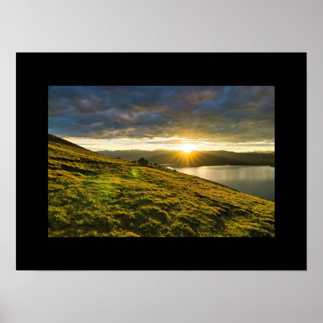 Sunset Over the Mountains Poster (Front)