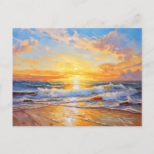 Sunset over the ocean baltic sea postcard (Front)