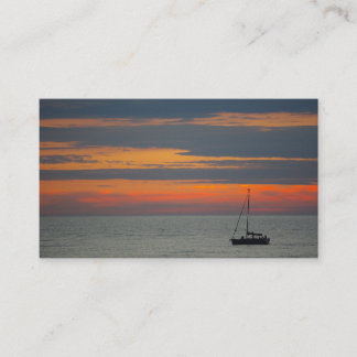 Sunset over the ocean business card