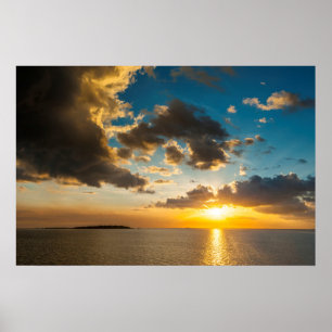 Sunset Over The Ocean, Fiji Poster