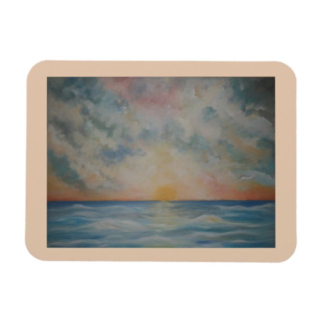 Sunset over the Ocean Kitchen magnet (Horizontal)