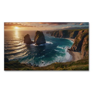 sunset over the ocean 	Magnetic business card