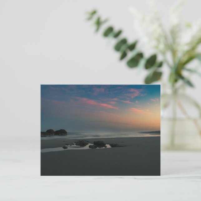 Sunset over the Oregon Beach Postcard (Standing Front)