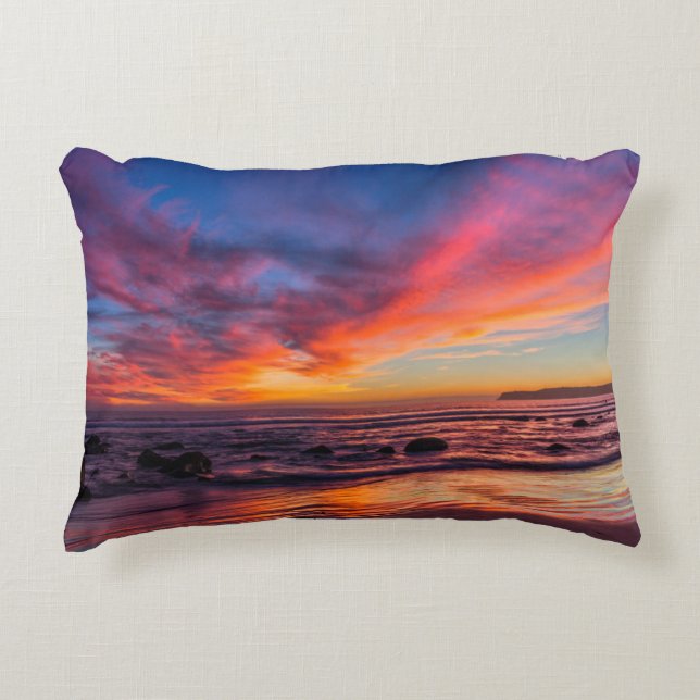 Sunset over the Pacific from Coronado 2 Decorative Cushion (Front)