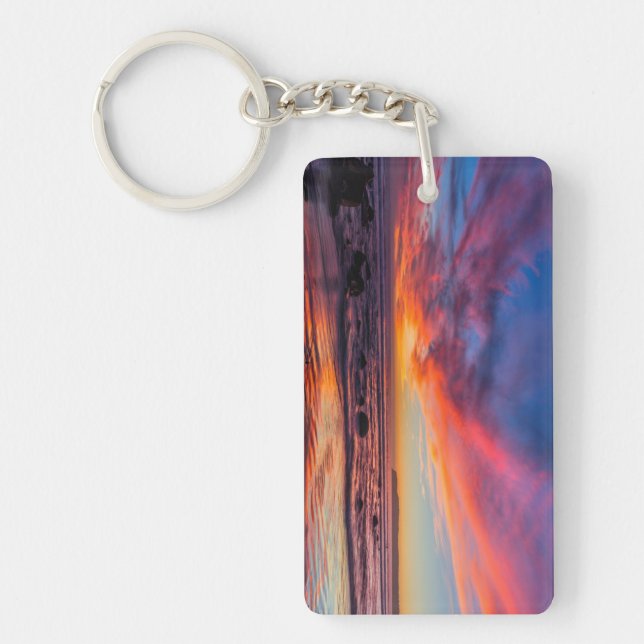 Sunset over the Pacific from Coronado 2 Key Ring (Front)