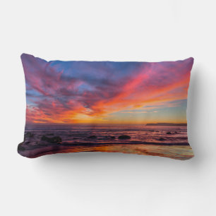 Sunset over the Pacific from Coronado 2 Lumbar Cushion
