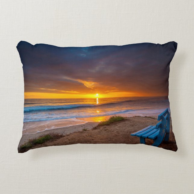 Sunset over the Pacific Ocean Decorative Cushion (Front)