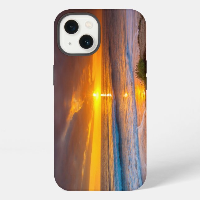 Sunset over the Pacific Ocean iPhone Case (Back)