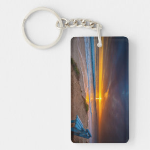 Sunset over the Pacific Ocean Key Ring