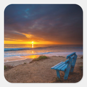 Sunset over the Pacific Ocean Square Sticker