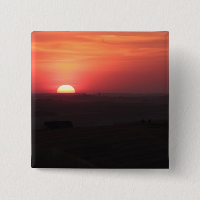 Sunset over the Palouse 15 Cm Square Badge (Front)