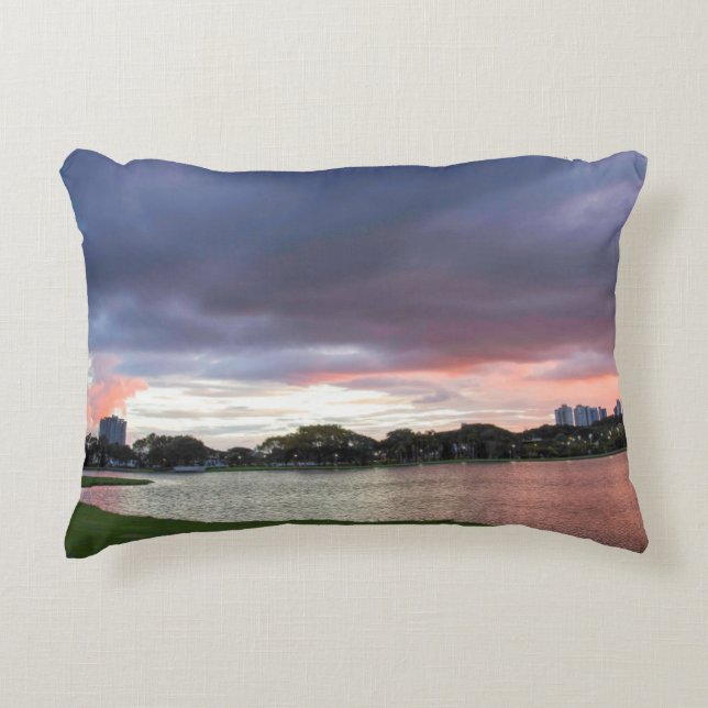 Sunset Over The Park Decorative Cushion (Front)