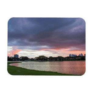 Sunset Over The Park Magnet
