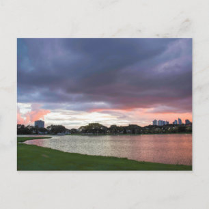 Sunset Over The Park Postcard