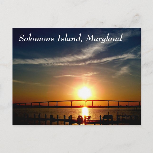 Sunset over the Patuxent River, Solomons Island Postcard (Front)