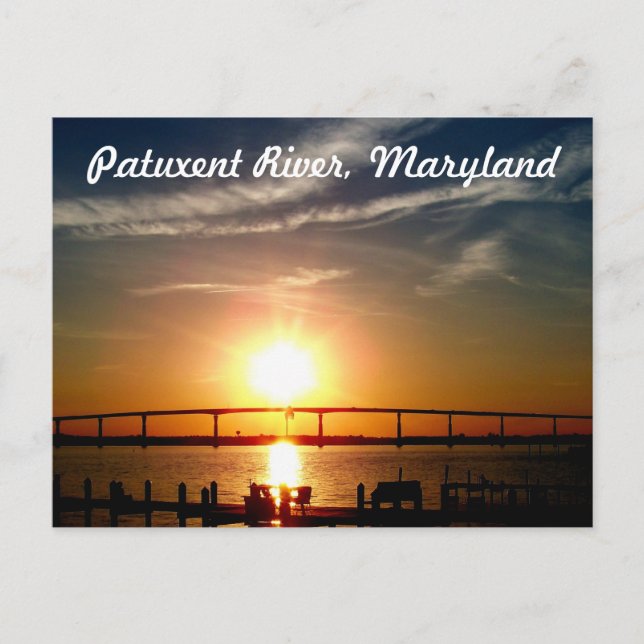 Sunset over the Patuxent River, Solomons Island Postcard (Front)
