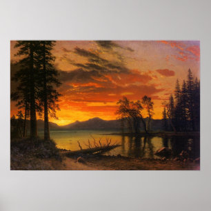 Sunset Over The River Poster