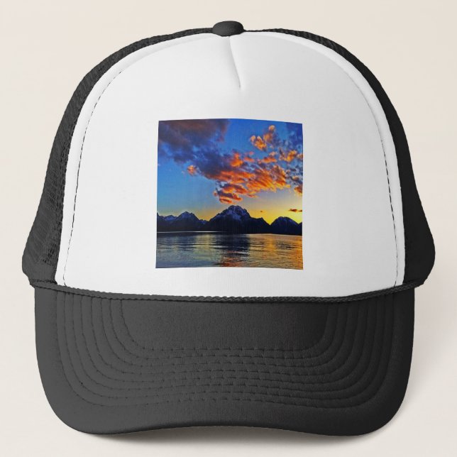 Sunset over the Tetons Trucker Hat (Front)