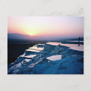 Sunset over the travertines, Pammukale, Turkey Postcard