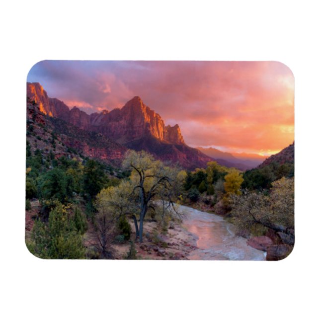 Sunset Over the Watchman Magnet (Horizontal)