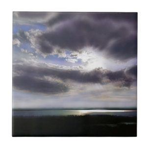 Sunset over the water seascape sunrise ocean tile