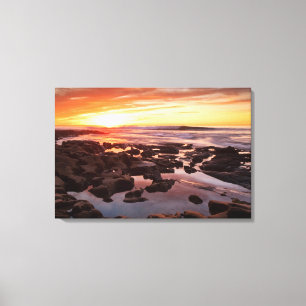 Sunset Over Tide Pools Canvas Print