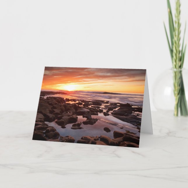 Sunset Over Tide Pools Card (Front)