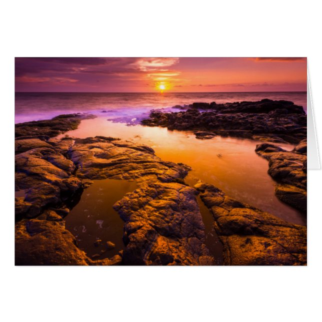 Sunset over tide pools, Hawaii (Front Horizontal)