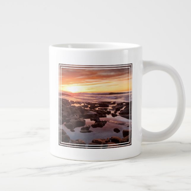 Sunset Over Tide Pools Large Coffee Mug (Right)