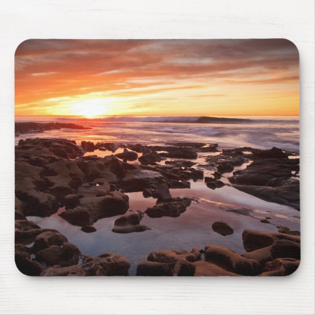 Sunset Over Tide Pools Mouse Pad (Front)