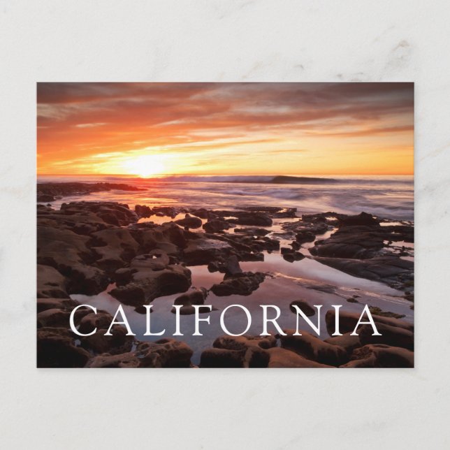 Sunset Over Tide Pools Postcard (Front)