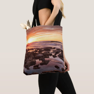 Sunset Over Tide Pools Tote Bag