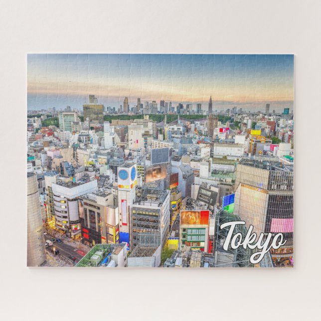 Sunset Over Tokyo, Japan Jigsaw Puzzle (Horizontal)