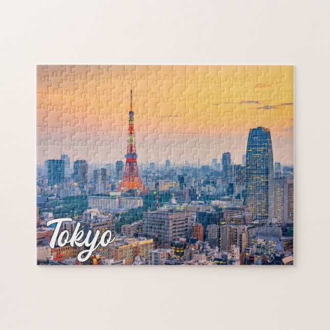 Sunset Over Tokyo, Japan Jigsaw Puzzle (Horizontal)